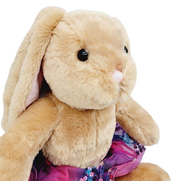 Build-A-Bear 15" Pawlette Bunny Rabbit Plush Pink Brown Stuffed Animal Skirt - Picture 3 of 7